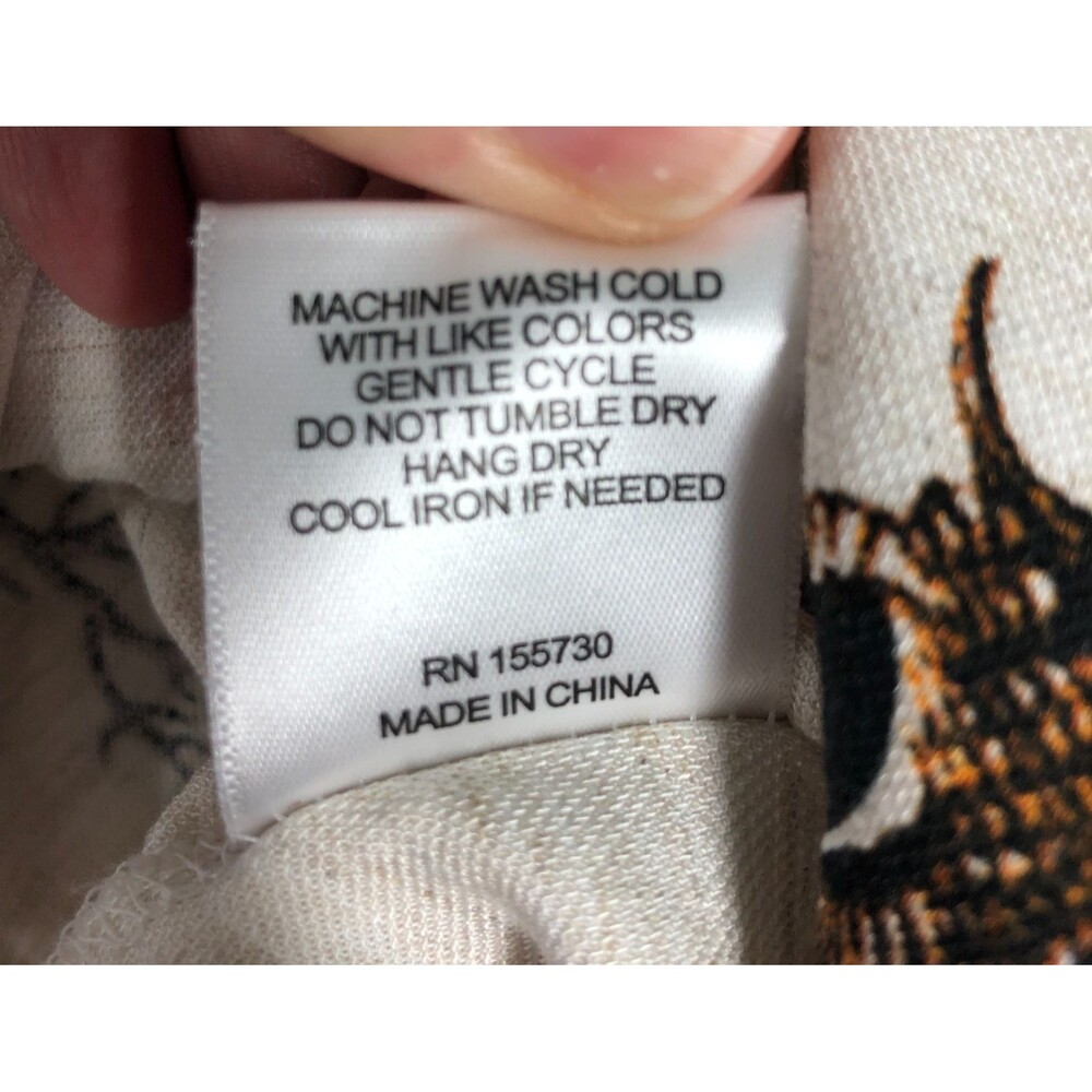 Jane & Delancey Button Down Shirt Size Large Linen Blend Seashell Print Coastal - Picture 8 of 8